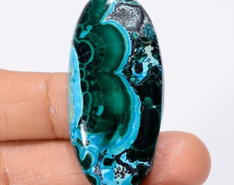 Fantastic Top Grade Quality 100% Natural Malachite Chrysocolla Oval Shape Cabochon Loose Gemstone For Making Jewelry 64 Ct 46X21X6mm SB29001