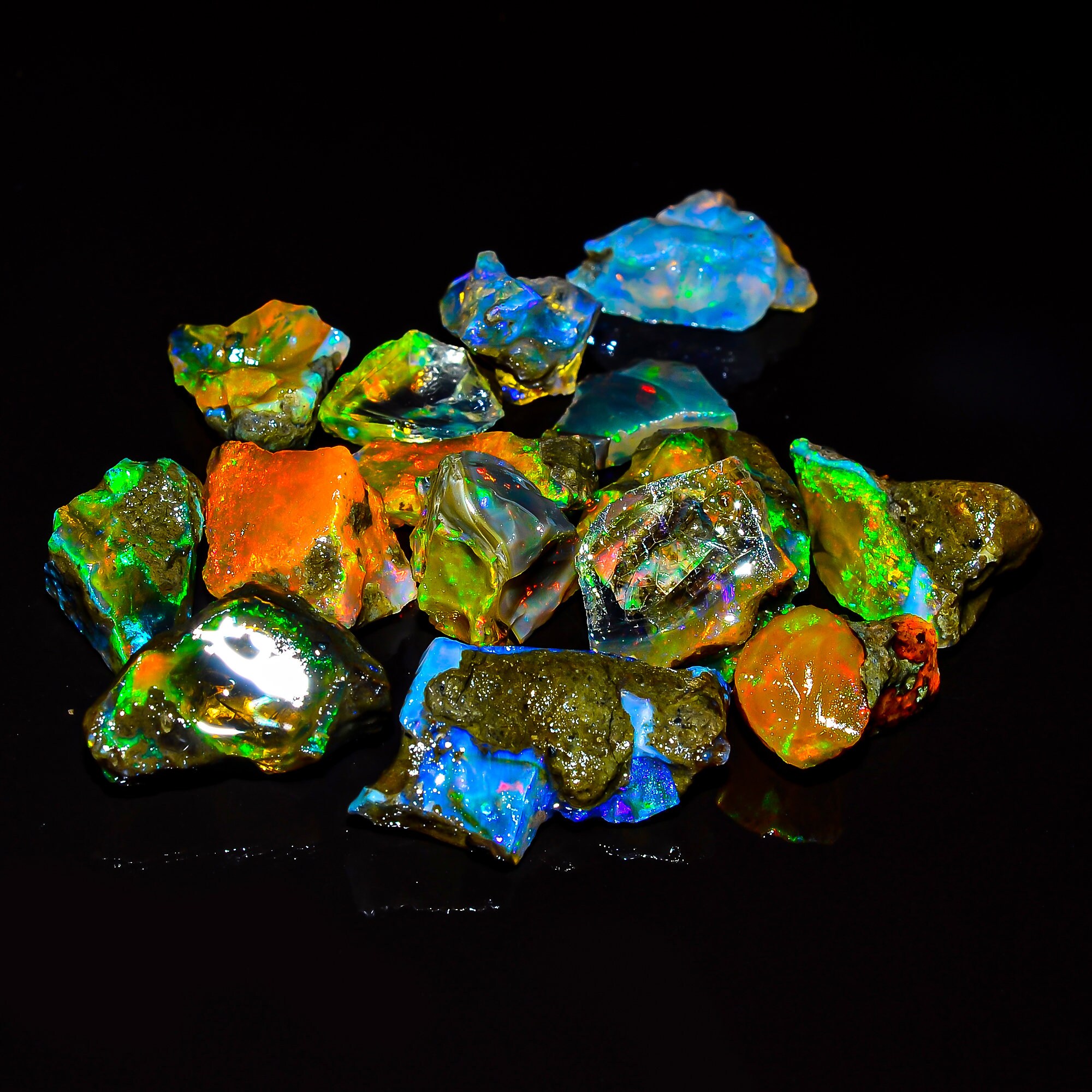 Opale Nero 6 X 4 Mm - Opale Di Fuoco Etiope Nero Naturale - Opale - Foto 3