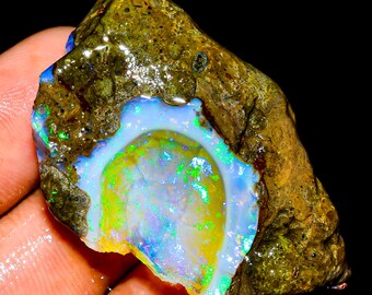 Black opal rough , Noir raw, Welo D'Éthiopie Feu Pierre Précieuse 14