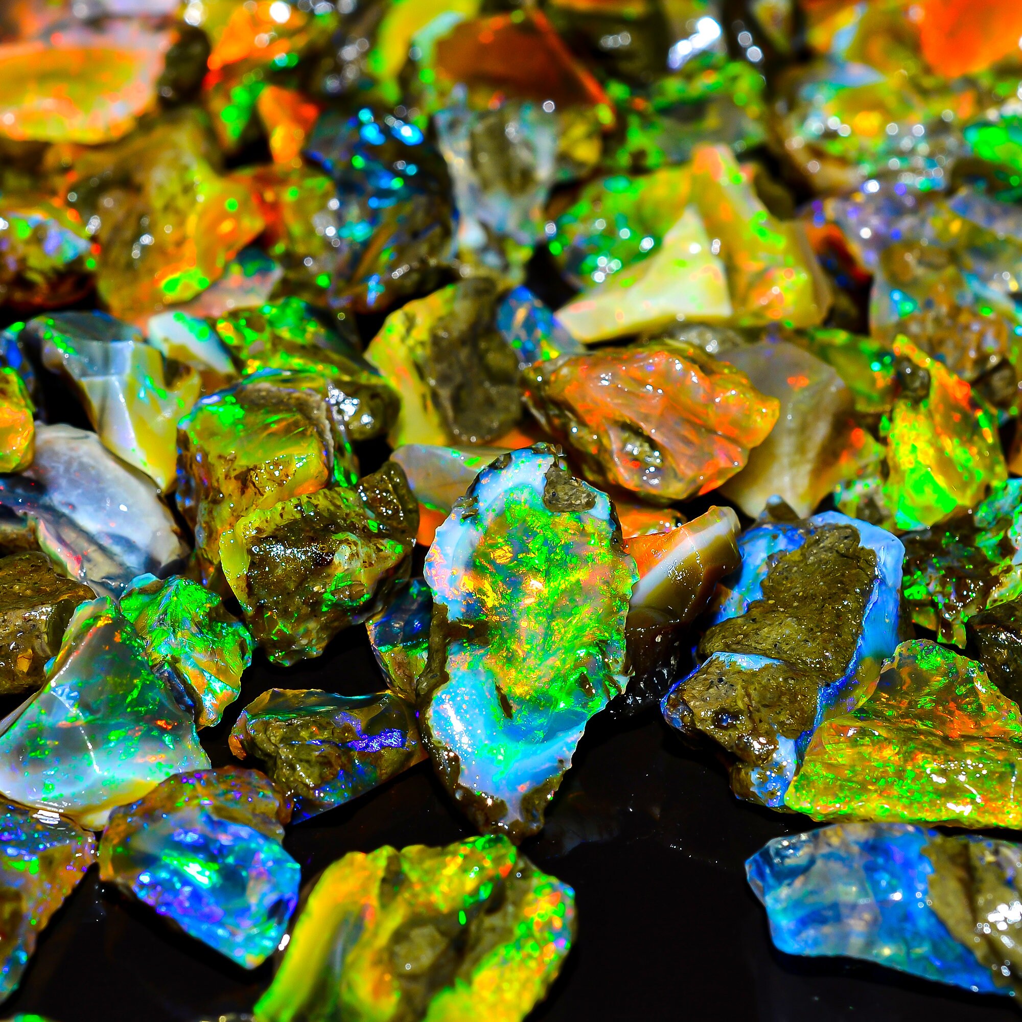 Opale Nero 6 X 4 Mm - Opale Di Fuoco Etiope Nero Naturale - Opale - Foto 12