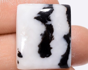 Incredible Top Grade Quality 100% Natural Black Zebra Jasper Rectangle Shape Cabochon Gemstone For Making Jewelry 27.5 Ct 21X17X6mm SB-29102
