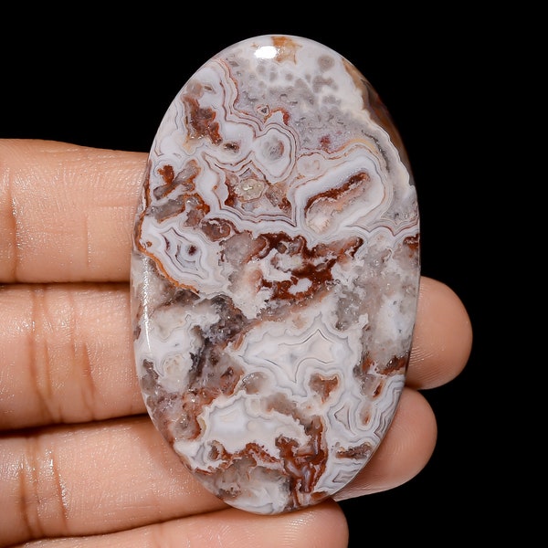 Wonderful Top Grade Quality 100% Natural Crazy Lace Agate Oval Shape Cabochon Loose Gemstone For Making Jewelry 88.5 Ct. 55X33X5 mm SB-29312