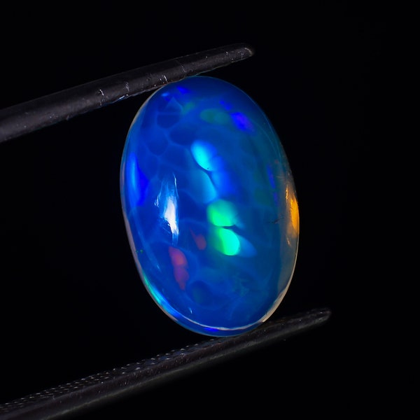 Awesome A One Quality 100% Natural Fire White Ethiopian Opal Oval Shape Cabochon Loose Gemstone For Making Jewelry 3 Ct. 13X9X6 mm SB-11343