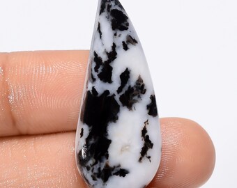 Attractive Top Grade Quality 100% Natural Black Zebra Jasper Fancy Shape Cabochon Gemstone For Making Jewelry 24.5 Ct. 37X14X4 mm SB-29165