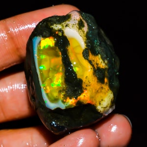 Opale brute, opale d'Éthiopie brute, opale de cristal brute, grosse opale brute, opale de feu brute, opale de feu naturelle en vrac Welo, opale de feu brute, 103,5 CTS image 7