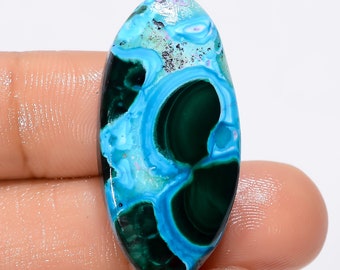 Wonderful Top Grade Quality 100% Natural Malachite Chrysocolla Oval Shape Cabochon Loose Gemstone For Making Jewelry 32 Ct 34X16X5mm SB29038