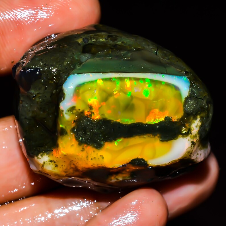 Opale brute, opale d'Éthiopie brute, opale de cristal brute, grosse opale brute, opale de feu brute, opale de feu naturelle en vrac Welo, opale de feu brute, 103,5 CTS image 9