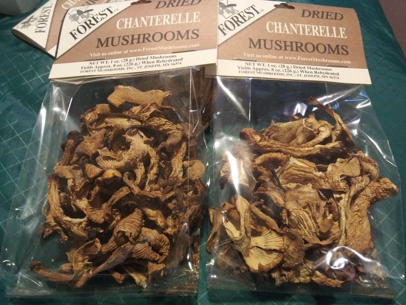 Dried USA Gold Chanterelle Mushrooms 1 Oz. Listed Price per Etsy