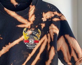 custom vtg bleach splatter harley davidson eagle wings crop top vintage sturgi 39 s HD biker acid wash graphic splashed cropped tee t-shirt lf