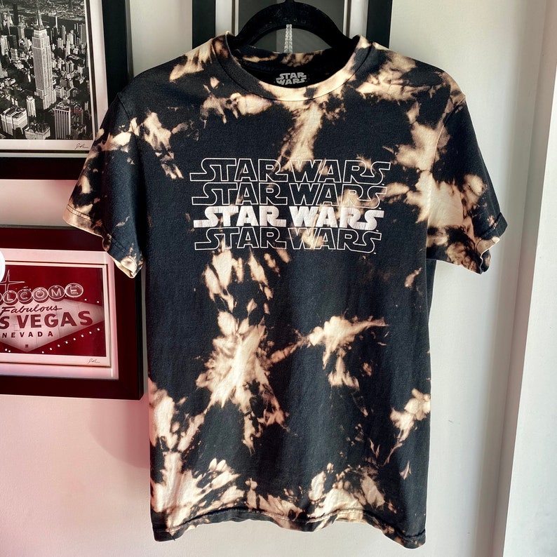 may the force be with you vintage star wars bleached tee acid washed tee skywalker. vader vtg 90s distressed star wars graphic t-shirt