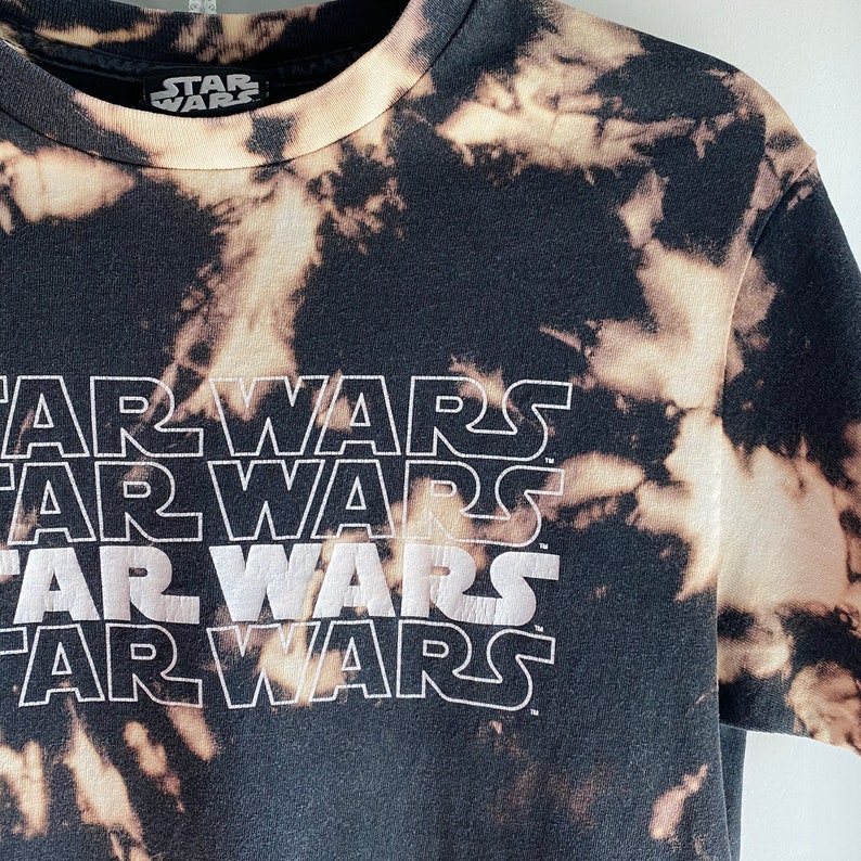 may the force be with you vintage star wars bleached tee acid washed tee skywalker. vader vtg 90s distressed star wars graphic t-shirt
