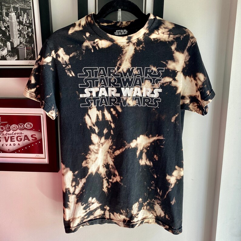 may the force be with you vintage star wars bleached tee acid washed tee skywalker. vader vtg 90s distressed star wars graphic t-shirt