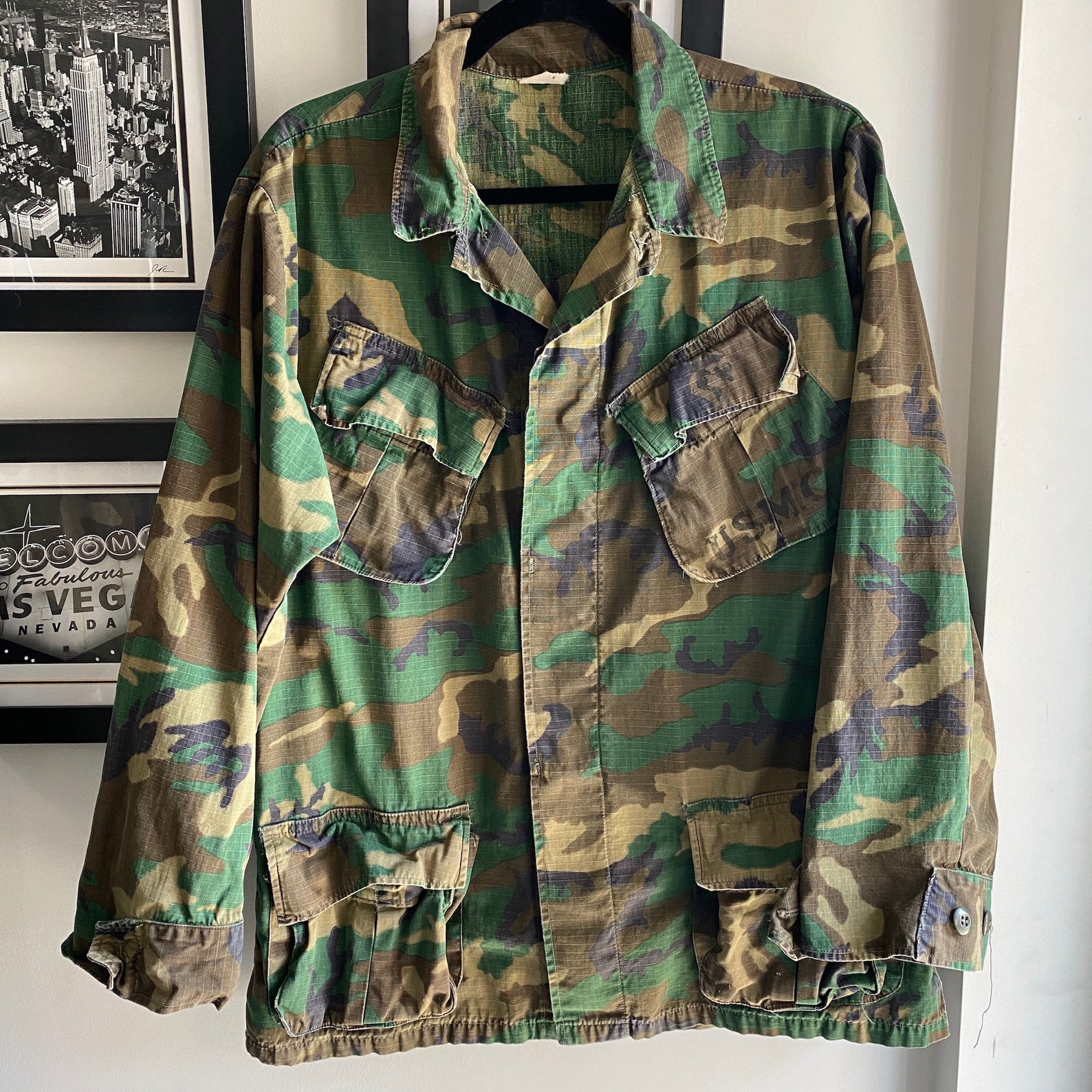 Vietnam era camo jacket/vintage 70s camo jacket/distressed | Etsy