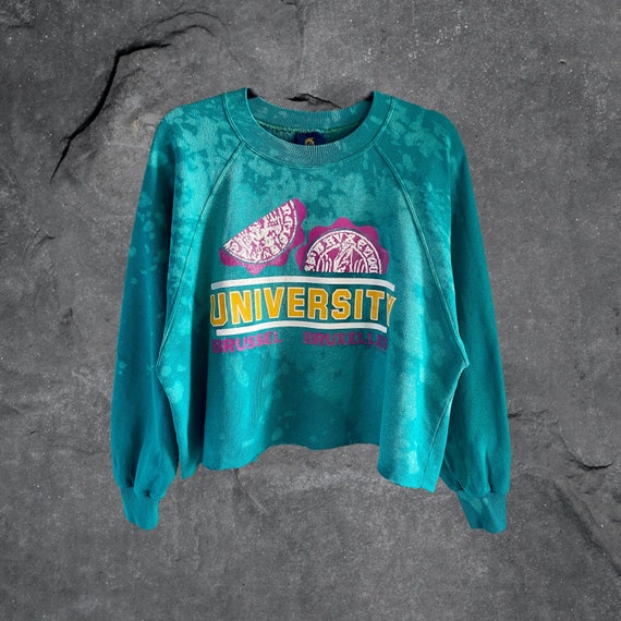vintage 80s acid wash cropped university of brusse