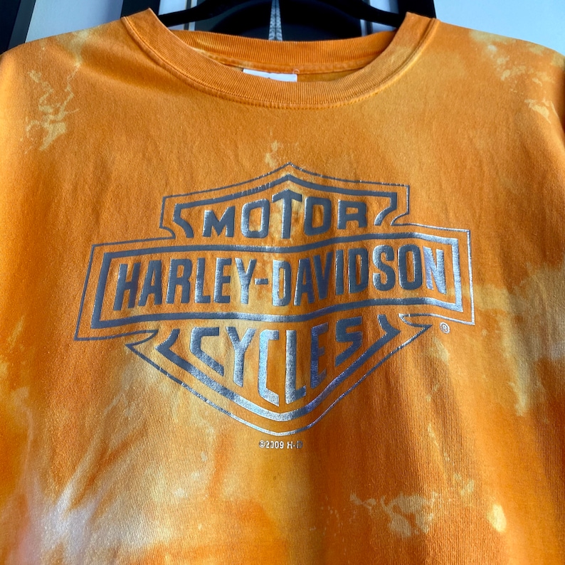 Vintage harley tee/harley davidson motorcycles orange metallic | Etsy