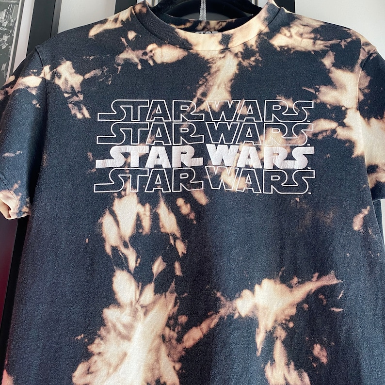 may the force be with you vintage star wars bleached tee acid washed tee skywalker. vader vtg 90s distressed star wars graphic t-shirt