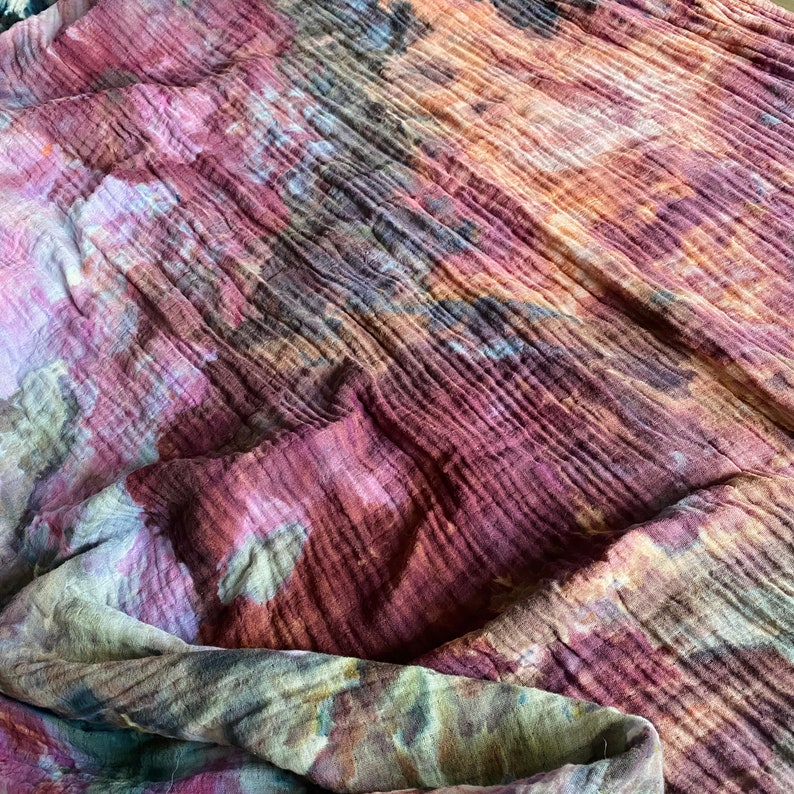Hand Dyed Throw Blanket Made of Ecofriendly Fabric in Etsy