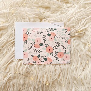 Carte de correspondance à motif floral bohème