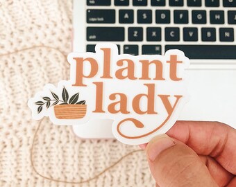 Pegatina troquelada resistente al agua de Plant Lady - Pegatina boho
