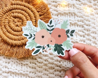 Boho Floral cluster waterproof Die Cut Sticker- Boho Sticker