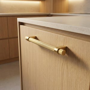 Vanderbilt Messing Pull-up Pull- Modern gerändelt 61 und 30 cm