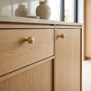 Solid Brass Ball Knob: Mid-Century Modern Cabinet Hardware