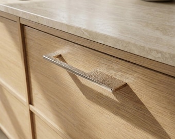 Redefine Hardware Axis Modern Cabinet Pull - Hammered Polished Nickel