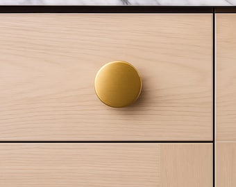 Pomello rotondo in ottone per mobile Hampton - Moderno 1,4"