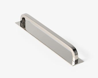 Oxford Polished Nickel Cabinet Pull with Backplate EXCLUSIVE
