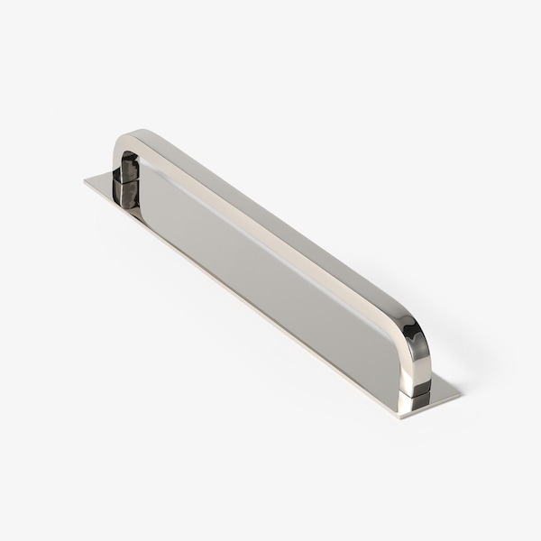 Oxford Polished Nickel Cabinet Pull with Backplate EXCLUSIVE