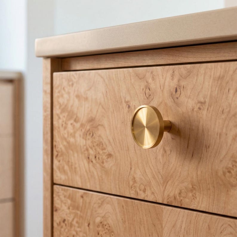 Florence Redefine Hardware Brass Mid-Century Modern Round Cabinet and Drawer Knob *SHIPS FROM USA image 1