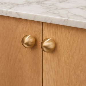 Brass Ball Cabinet Knob 1.25&quot; - Modern Design for Kitchen Drawers and Doors