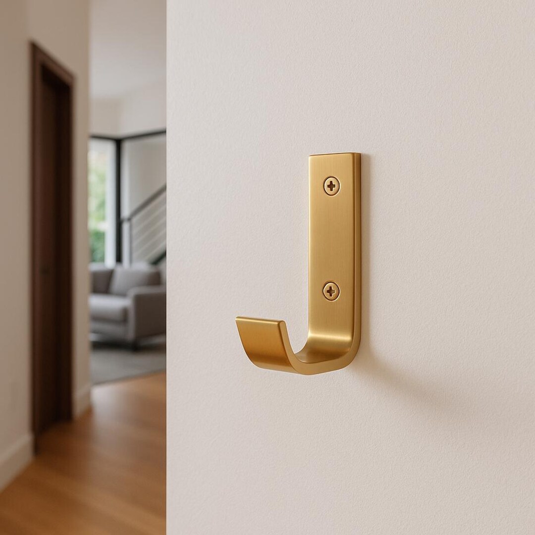 Leon Mid Century Modern Brass Wall Hook - Etsy