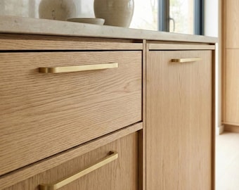 Redefine Hardware Solid Brass Slim Cabinet Pull: Mid Century Modern Design
