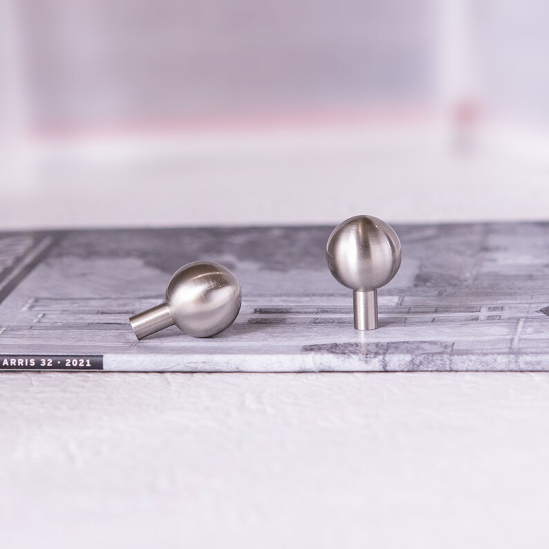 Solid Brass Modern Ball Sphere Knob Brushed Brass for Etsy