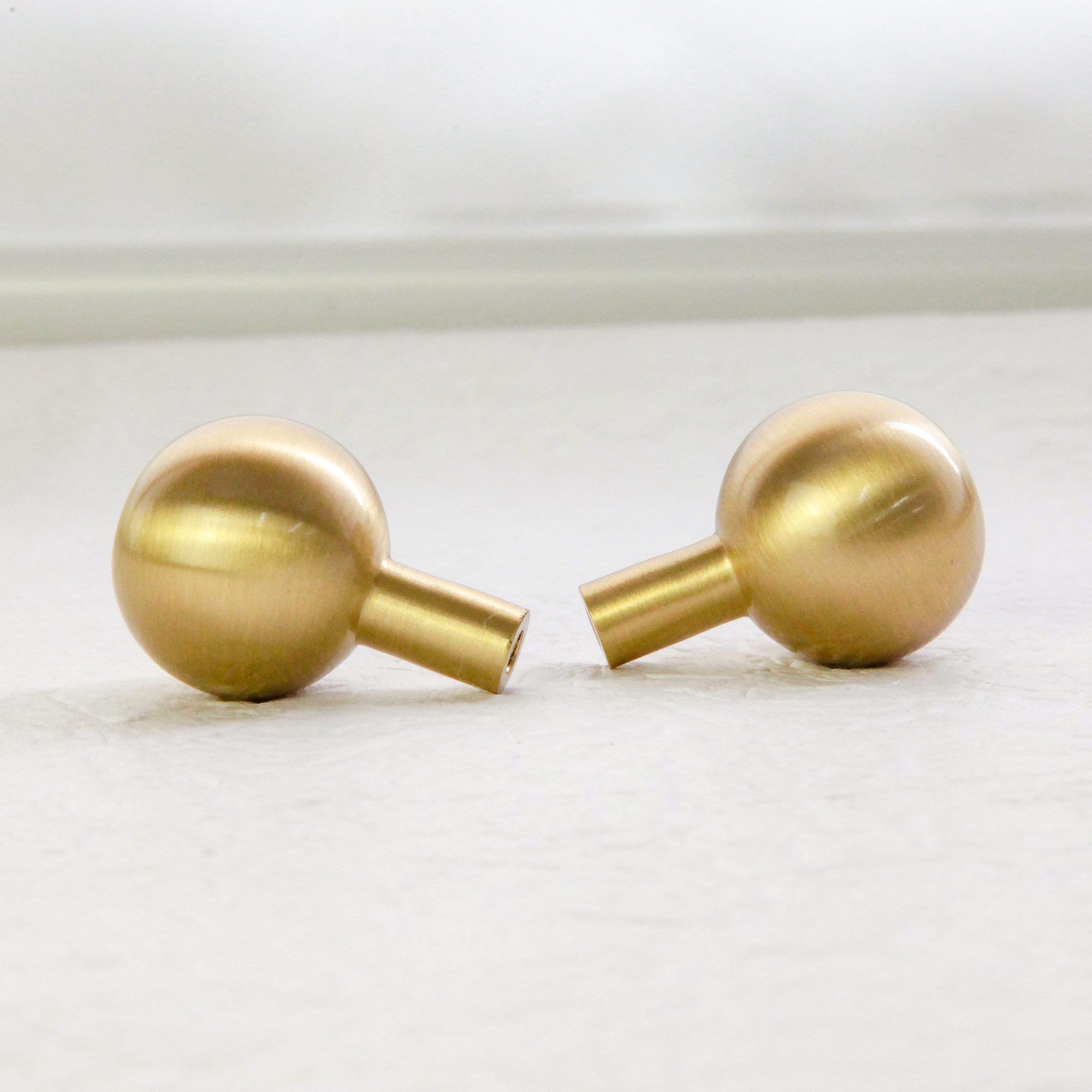 Solid Brass Modern Ball Knob Brushed Gold for Etsy