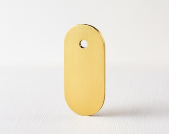 Brushed Brass Knob Backplate: Modern Cabinet Hardware (2.25" x 1")