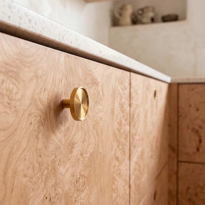 Florence Redefine Hardware Brass Mid-Century Modern Round Cabinet and Drawer Knob *SHIPS FROM USA image 5