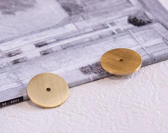 PACK OF 1* Solid Brass Round Backplate In Brushed Brass Gold | Brass Backplate for Knobs and Pulls | Modern Gold Backplate | Ships From USA