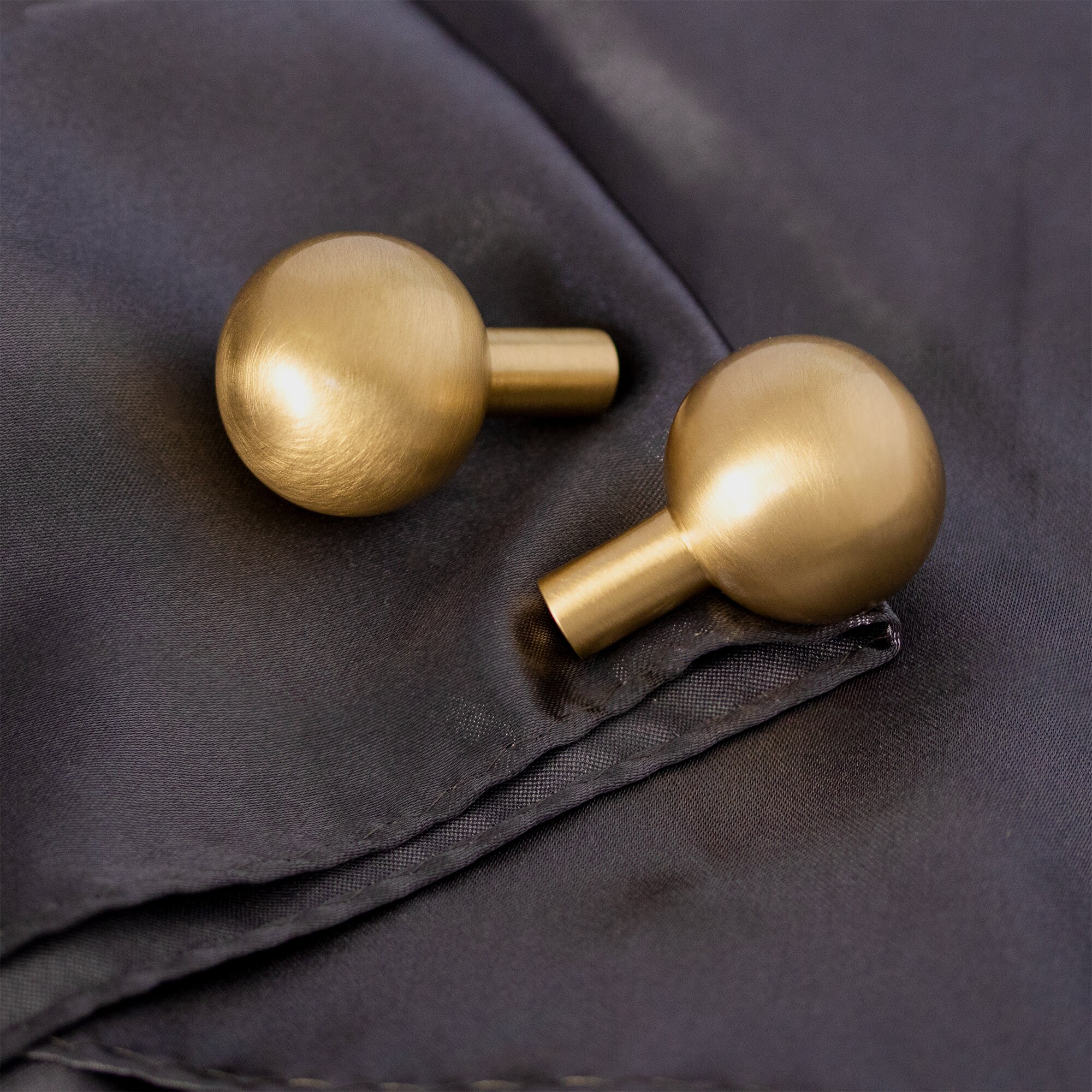 Solid Brass Modern Ball Knob Brushed Gold for Etsy