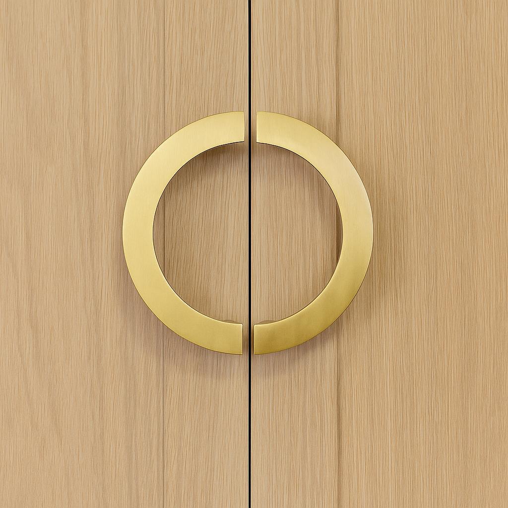 Rergy Cabinet Handles Half Moon Door Pulls and Knobs,2Pack Champagne