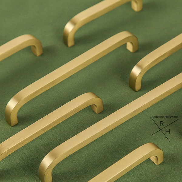 Solid Brass Modern Slim Thin Pull Bar for Cabinet Doors, Drawers and Cupboards *Fast Shipping from USA