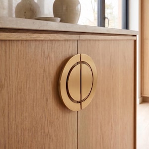 Moderne Messing Knäufe Halbmond Halbkreis (4 Möbelgriffe)