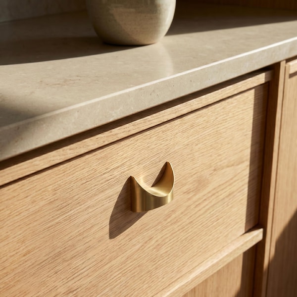 Mid Century Modern Brasilia Brass Cabinet and Furniture Pull | USA Small Business (SOLD INDIVIDUALLY)