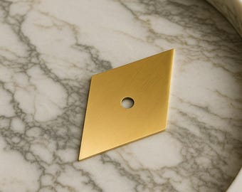 Diamond Brass Knob Backplate - Large 2.75" x 2"