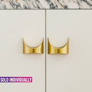 Mid Century Modern Brasilia Brass Cabinet and Furniture Pull | USA Small Business (SOLD INDIVIDUALLY)