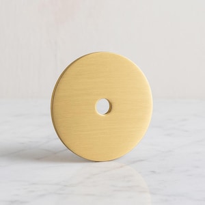 Round Brass Knob Backplate 1.5"- Modern Design - Handmade