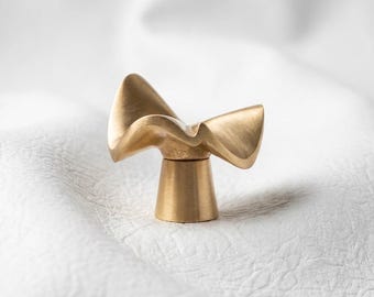 Redefine Hardware Organic Brass Wave Cabinet Knob - Modern 2 1/8" Diameter