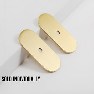 Brushed Brass Knob Backplate: Modern Cabinet Hardware (2.25&quot; x 1&quot;)