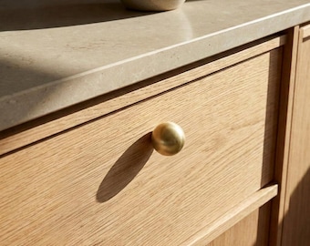 Brass Ball Cabinet Knob 1.25" - Modern Design for Kitchen Drawers and Doors